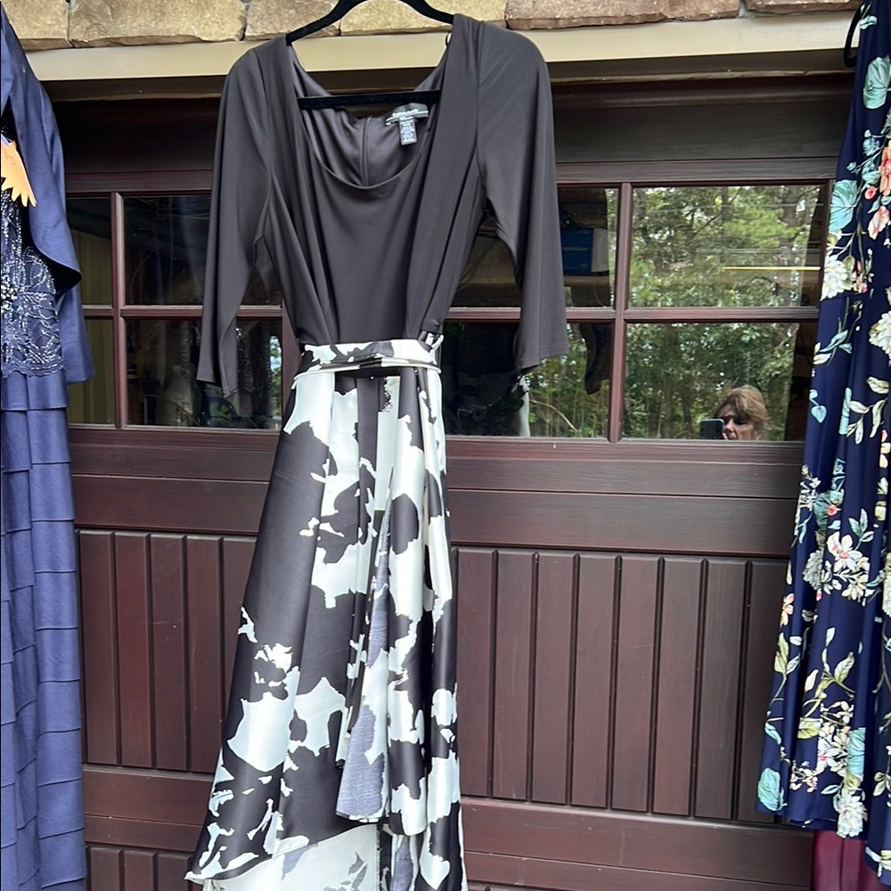 R & M Richards Black and White Maxi Dress